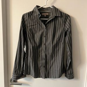 Banana Republic Grey Striped Button Down Shirt